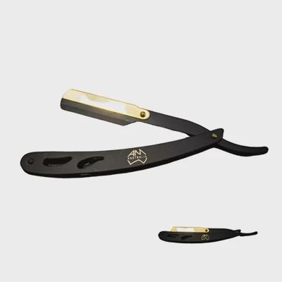 Butterfly razor, metal matte black &amp; gold