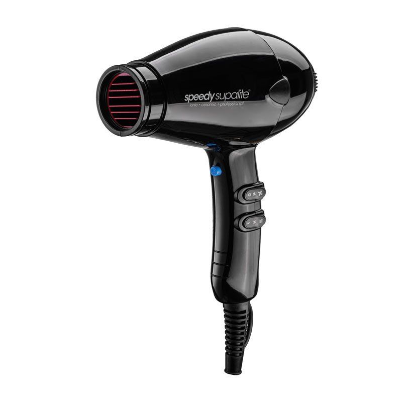 Speedy Supalite Ionic &amp; Ceramic Professional Hairdryer with Diffuser Black