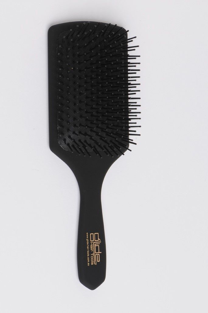Glide hair tools rubberised paddle brush black