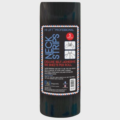 Deluxe Self Adhesive Neck Strips 5 Rolls x100 Sheets BLACK