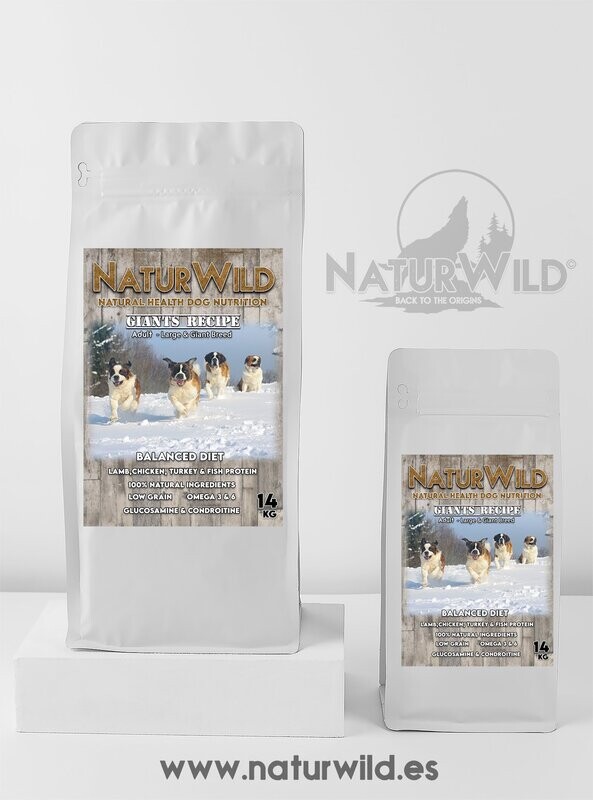 Giants recipe - Raza grande y gigante - cordero, pollo, pavo y pescado azul 14kg