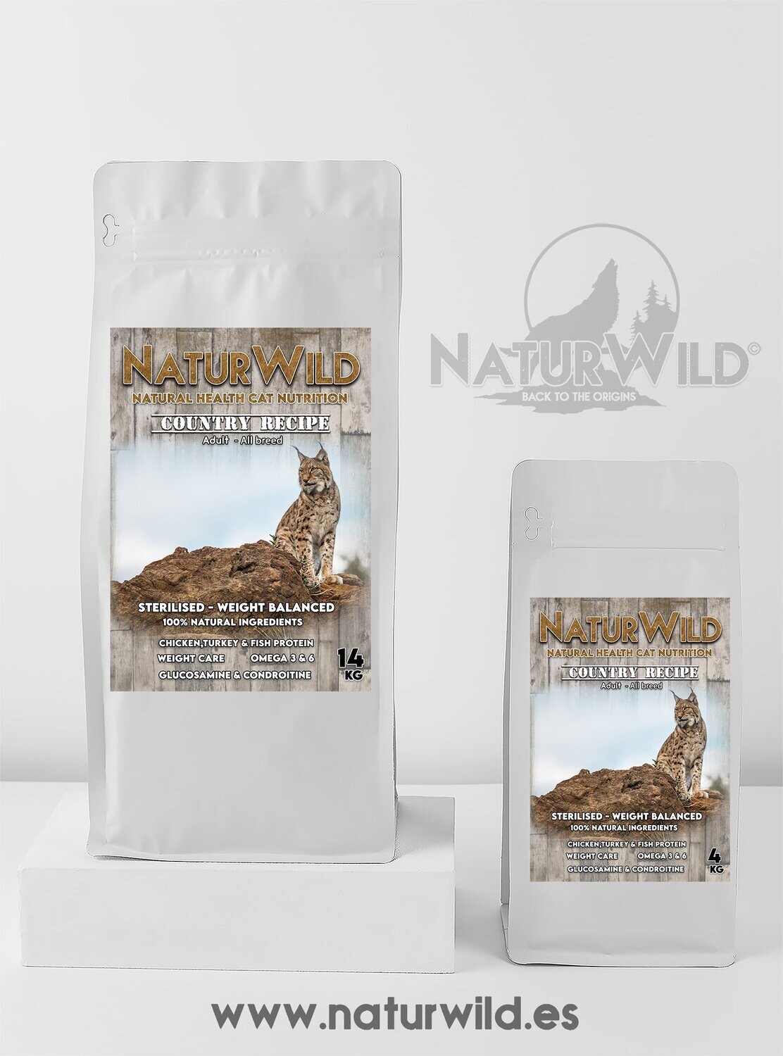 Country Recipe - gatos esterilizados - pollo, pavo y pescado azul 14kg