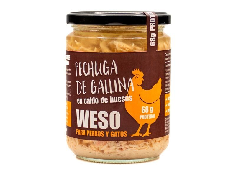 Pechuga de gallina campera en caldo de huesos 400gr