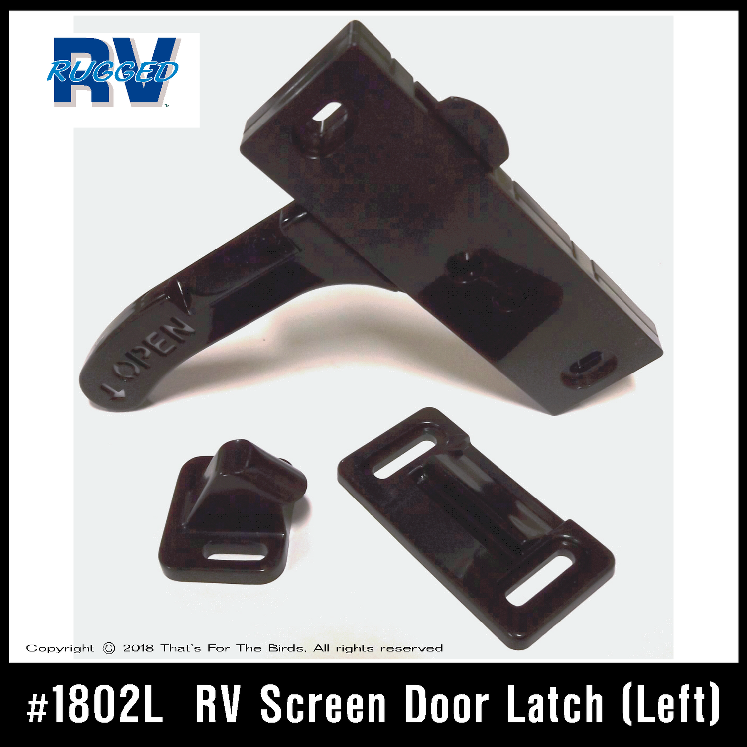 Forest River 10-19225A Double RV Screen Door Lever Latch Left Hand