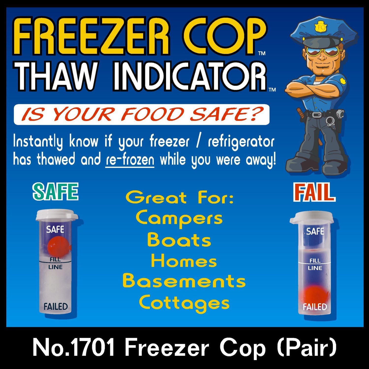 No. 1701 Freezer Cop Thaw Indicators (Pair)