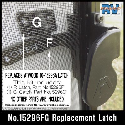 No. 15296FG Atwood Style 10-15296A Screen Door Replacement Latch & Catch