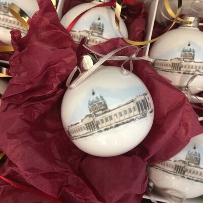 Fine Bone China Christmas Tree Baubles - Pack of 2