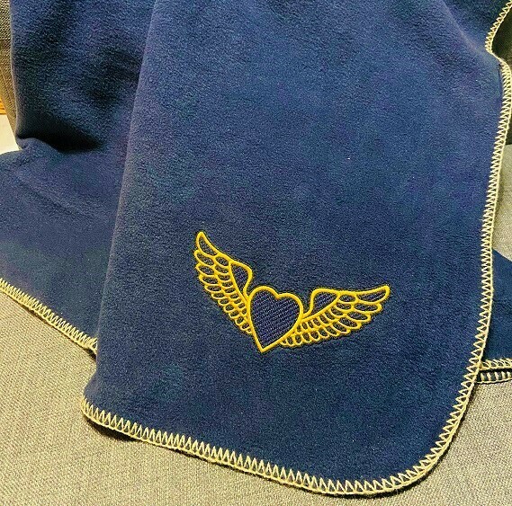Winter Warmer Hearts and Wings Blanket