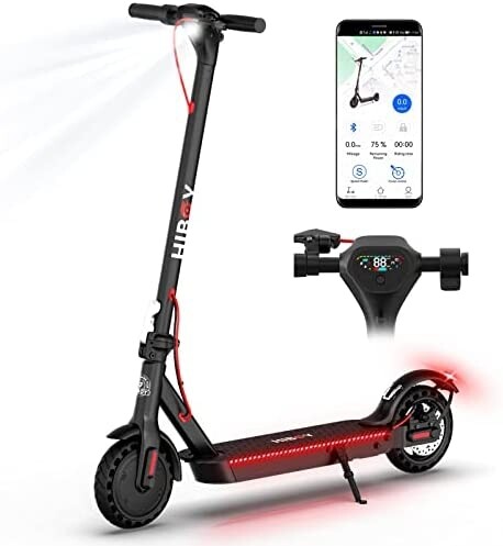 Hiboy KS4 Electric Scooter - Big Unique Display, 19 mph &amp; 17 Mile Range, Upgraded 350W Motor, Honeycomb Tires, Rear Suspension, Safe And Foldable Commuting Electric Scooter for Adults with Dual Brakes