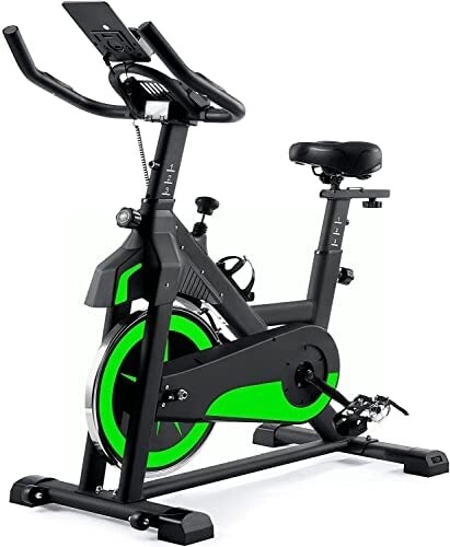 HYPATA Cycling Bike, Indoor Exercise Bike with LCD Monitor and Quiet Belt Drive Stationary Cycle Bike for Home Indoor Fitness Workout,Thickened Frame Upgraded Version