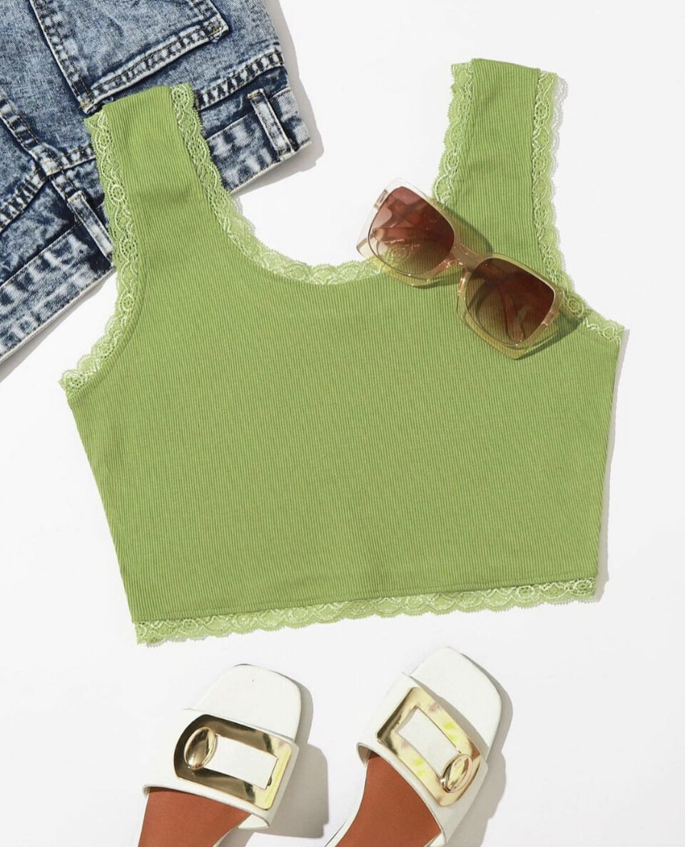 Y2K Lace Trim Tank Top