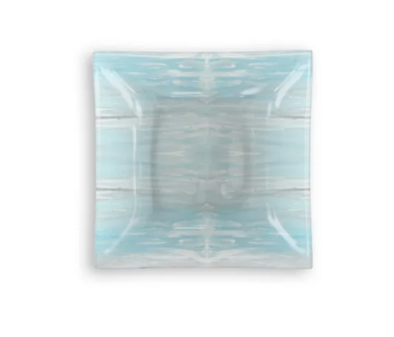 Faded Water Views Glass Tray