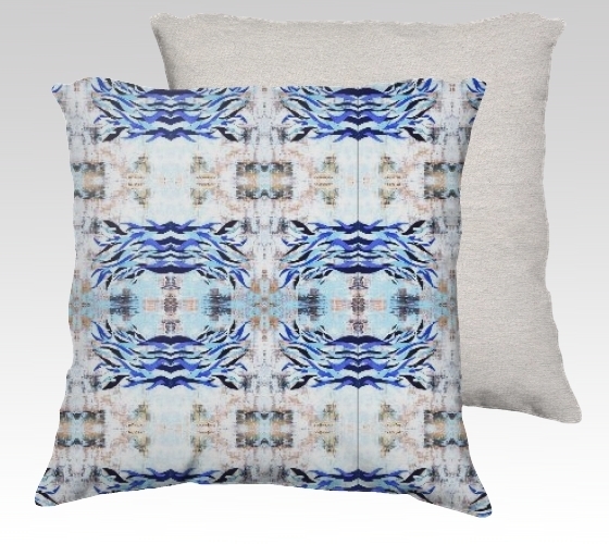 Blue Waves Velvet Pillow (large)