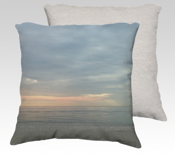 Compo Beach Sunrise Velvet Pillow (small)