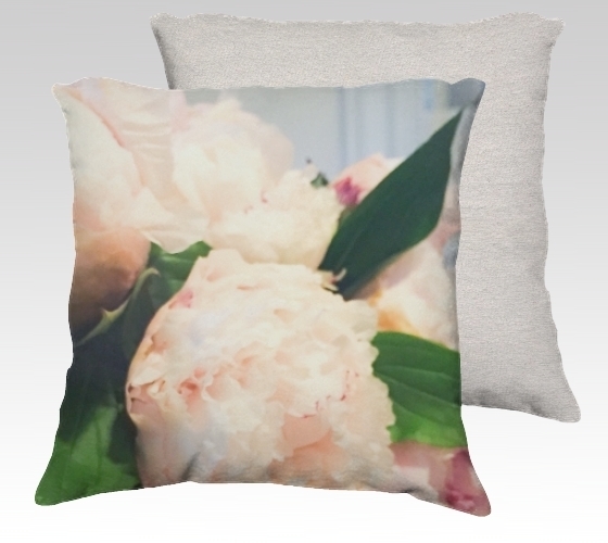 Peonies 1 Velvet Pillow (small)
