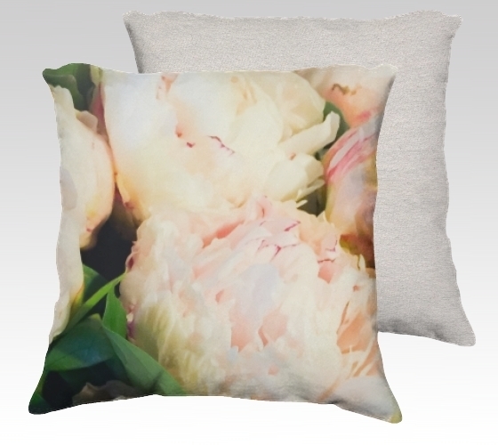 Peonies 1 Velvet Pillow (small)