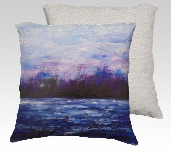 Purple Landscape Velvet Pillow (small)
