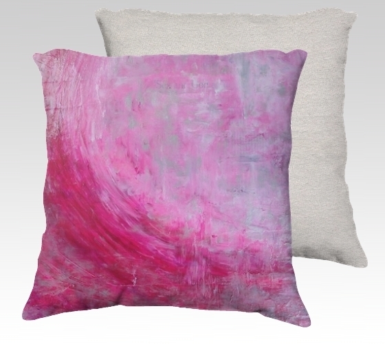 Pink Wave Velvet Pillow (small)