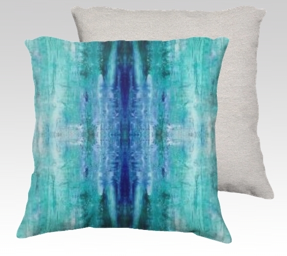 Aqua Ice Velvet Pillow (large)