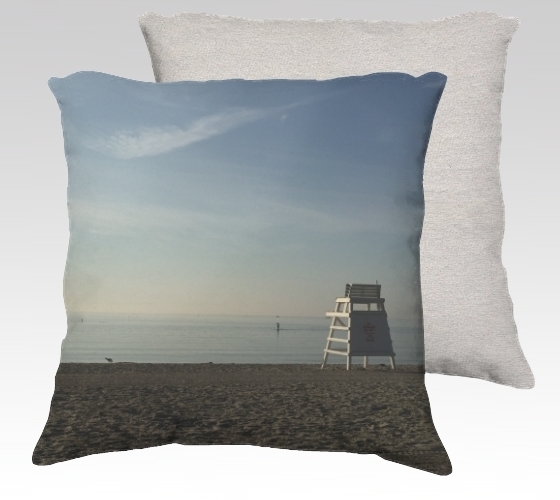 Compo Beach Silence Velvet Pillow (large)