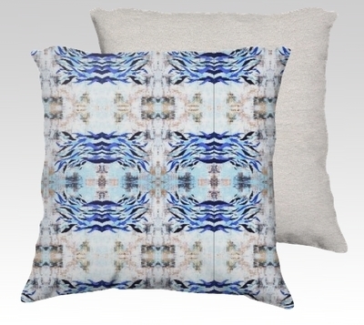 Blue Waves Velvet Pillow (small)