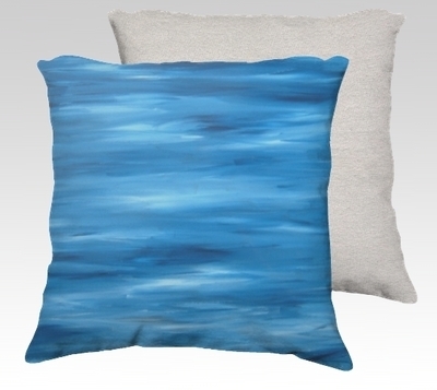 Shades of Blue Velvet Pillow (large)