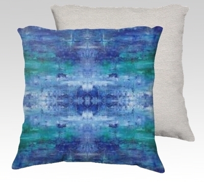 Blue Ice Velvet Pillow (large)