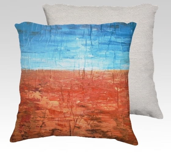 Orange Rise Velvet Pillow (large)