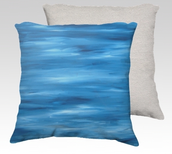 Shades of Blue Velvet Pillow (small)