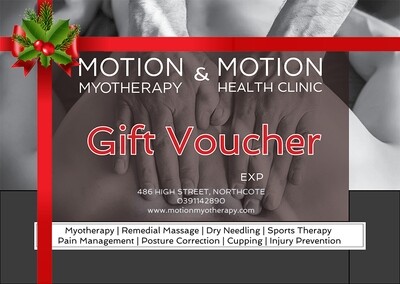 Gift Voucher for Massage and Myotherapy