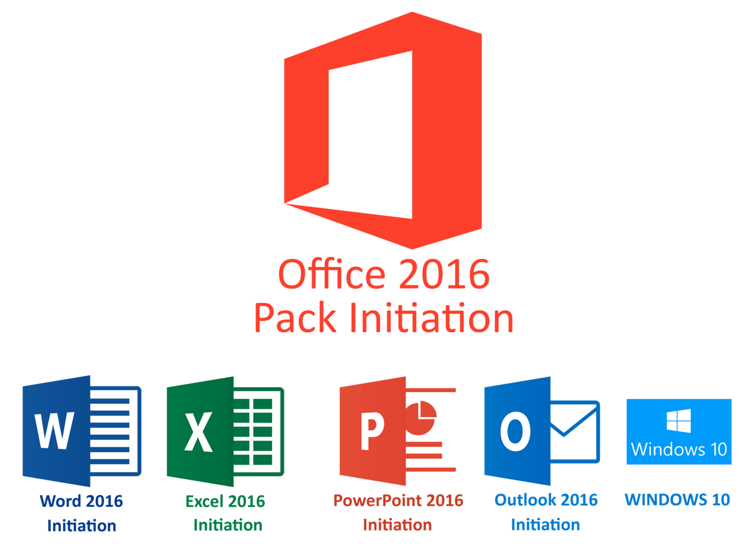 Pack Office INITIATION 2016 (Word+Excel+PowerPoint+Outlook+Windows 10)