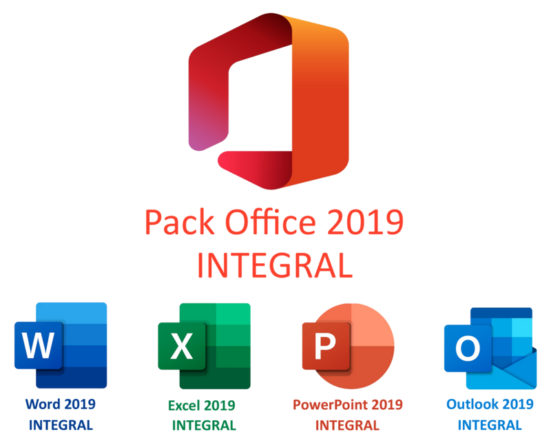 Pack Office INTEGRAL 2019 (Word+Excel+PowerPoint+Outlook)
