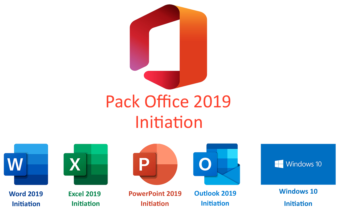 Pack Office INITIATION 2019 (Word+Excel+PowerPoint+Outlook+Windows 10)