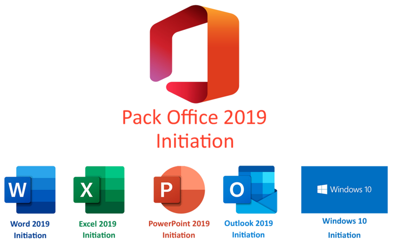 Pack Office INITIATION 2019 (Word+Excel+PowerPoint+Outlook+Windows 10)