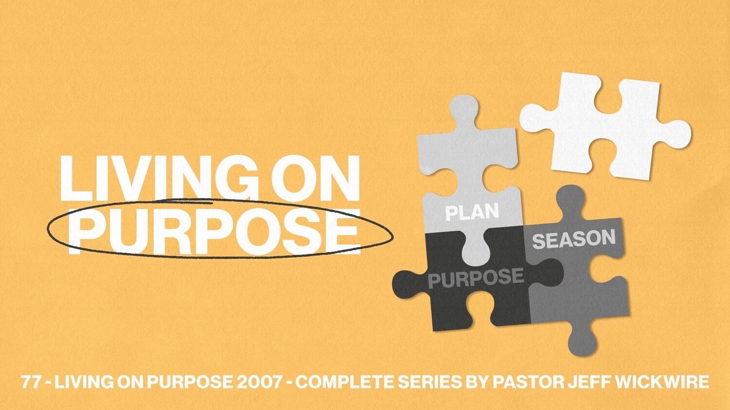 77 - Living On Purpose 2007 - Complete Series By Pastor Jeff Wickwire