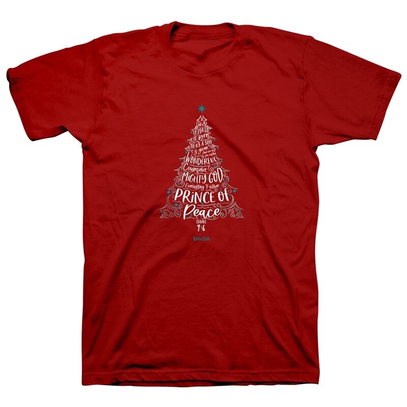 Adult T-Shirt Short Sleeve Isaiah Tree Fiery Red