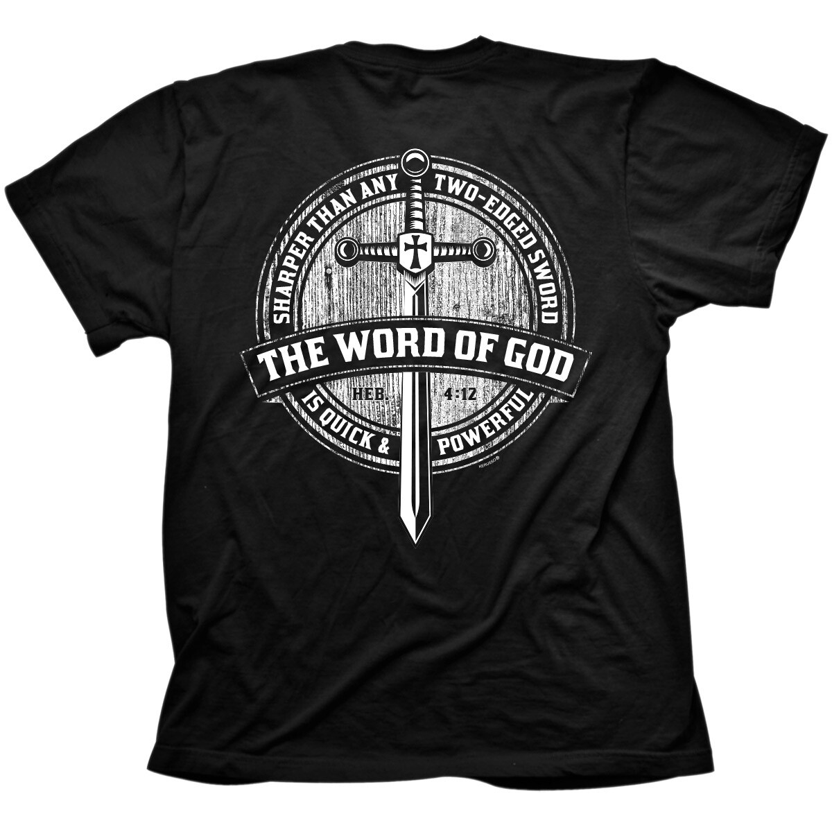 Adult T-Shirt Short Sleeve Word Sword Black