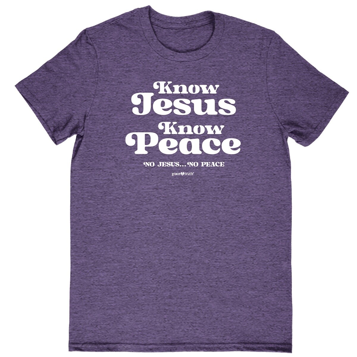 Adult T-Shirt Short Sleeve Know Jesus Purple Heather