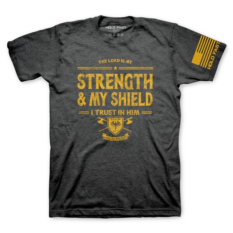 Adult T-Shirt Short Sleeve Strength And Shield Charcoal Heather