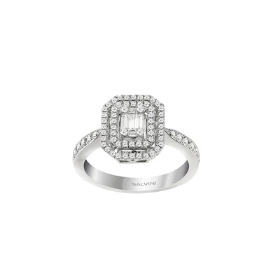 SALVINI MAGIA ANELLO CENTRALE CON DOPPIO CONTORNO FULL PAVE' DIAMANTI 0.40ct 20085783