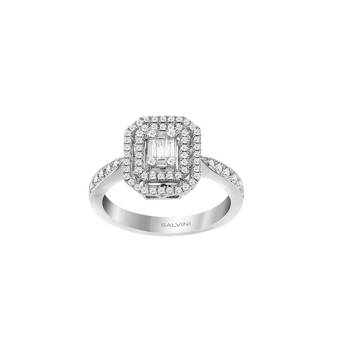 SALVINI MAGIA ANELLO CENTRALE CON DOPPIO CONTORNO FULL PAVE' DIAMANTI 0.40ct 20085783
