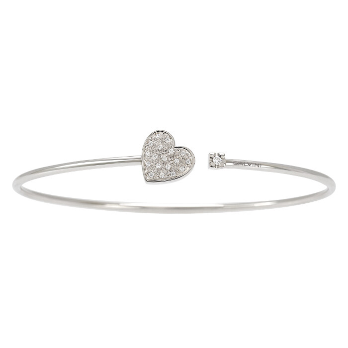 SALVINI I SEGNI BRACCIALE FLESSIBILE CON CUORE ORO BIANCO E DIAMANTI 0.08 20075943