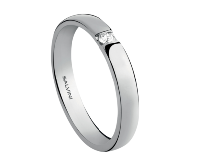 SALVINI FEDE NUZIALE FOREVER DIAMOND 2.70mm Oro Bianco Misura 13 con diamante 0.025 GH 20035185