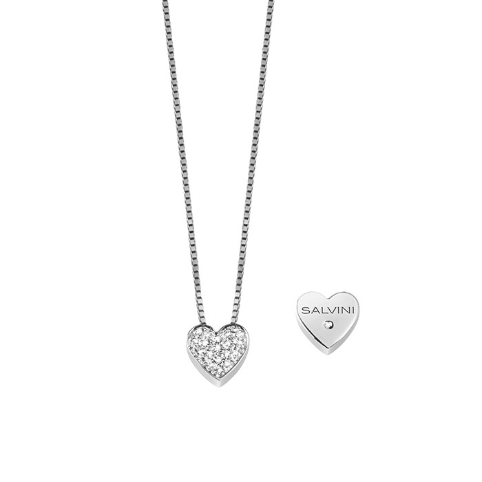 SALVINI I SEGNI COLLANA CON CUORE PICCOLO E DIAMANTI 0.07 COLORE GH 20067541