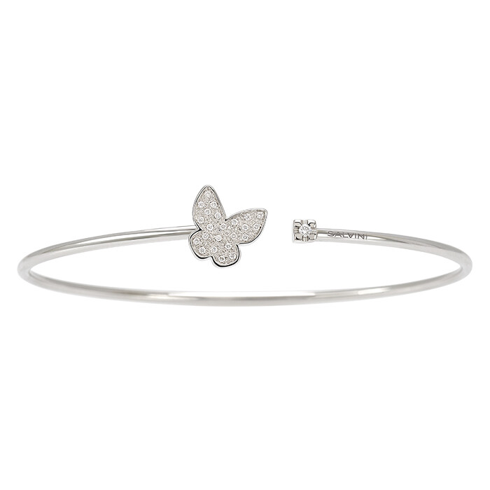 SALVINI I SEGNI BRACCIALE FLESSIBILE CON FARFALLA ORO BIANCO E DIAMANTI 0.08 20075945
