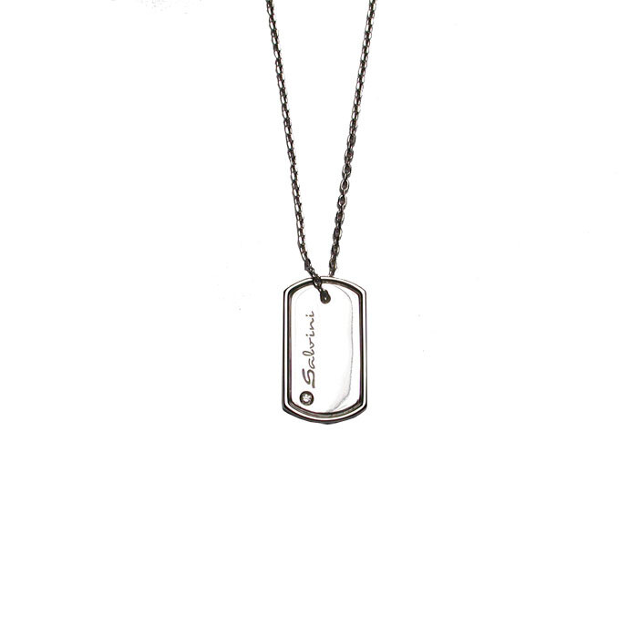 SALVINI CODE Collana Uomo Oro Bianco con diamante 0.01 H 20023061