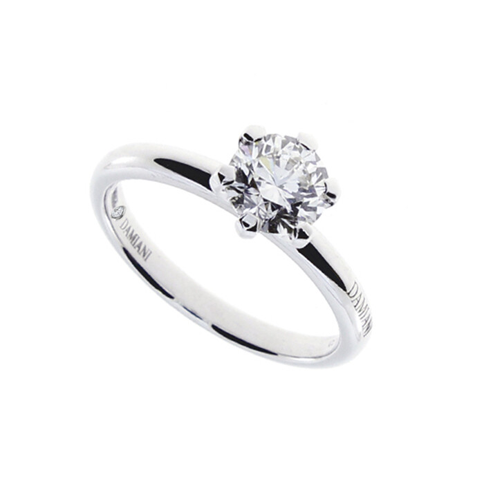DAMIANI LUCE NEW ANELLO SOLITARIO 6 GRIFFE IN ORO BIANCO E DIAMANTE CT.0.25 G VS 20087487