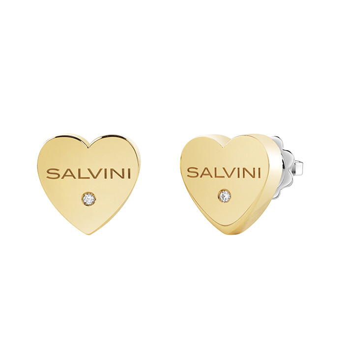 SALVINI I SEGNI Orecchini CUORI in oro giallo con diamante 20081111