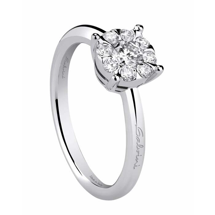 SALVINI DAPHNE ANELLO SOLITARIO SETTING ORO BIANCO CON DIAMANTI CT 0.18 20054089