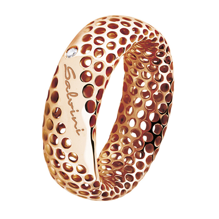 SALVINI GOLDEN CAGE Anello 9kt con diamante 0.01 colore GH 20064610